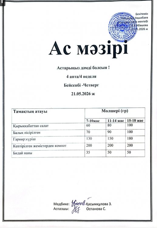 Ас мәзірі